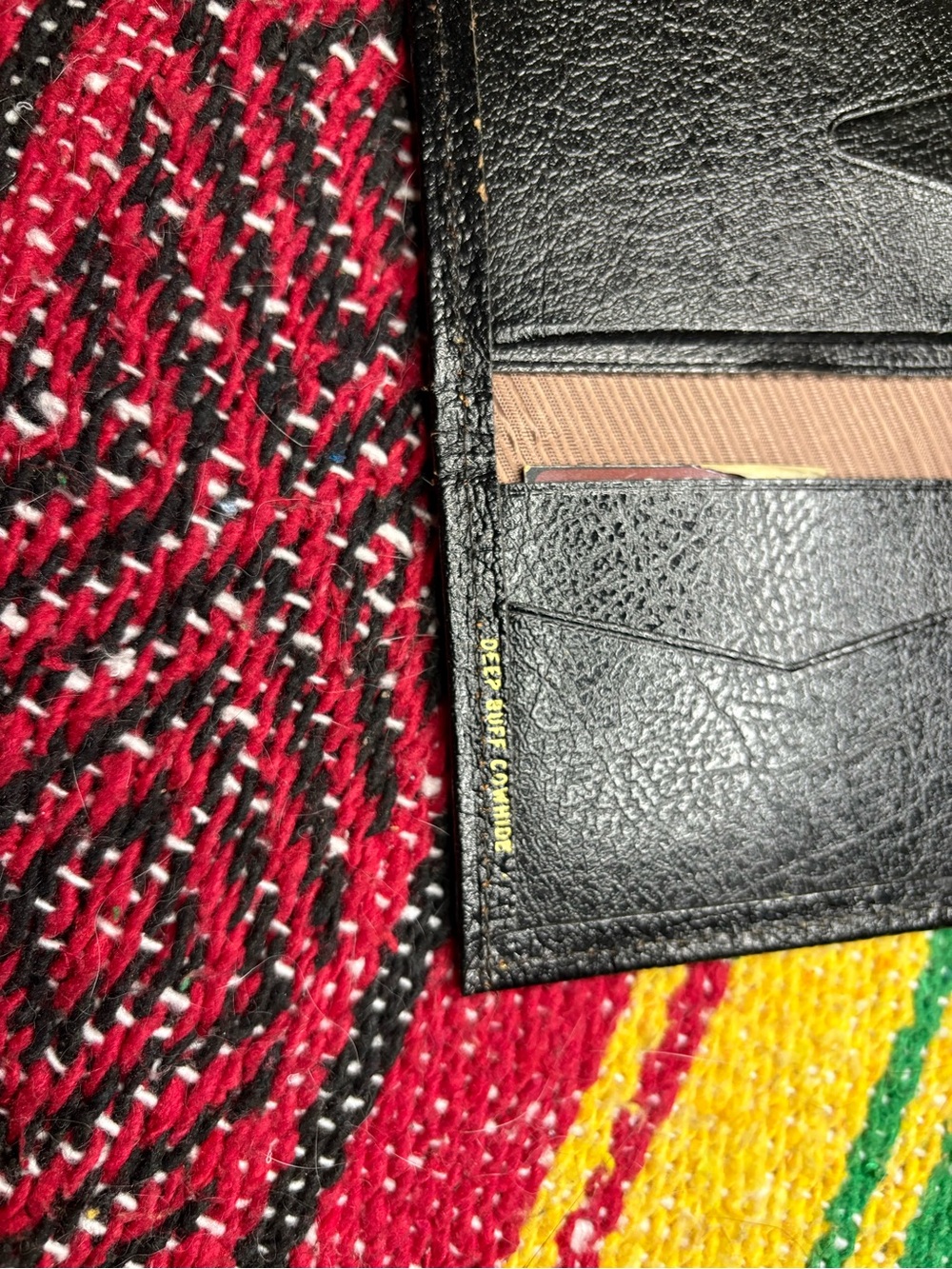 Bronco Deep Buff Cowhide Tri-Fold Wallet - Black - Picture 3 of 7